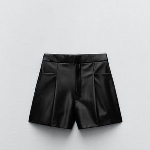 Faux leather shorts